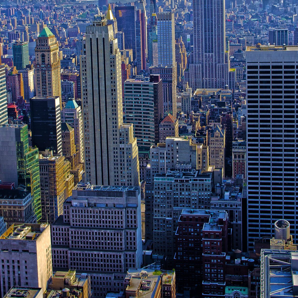 Vue des tours de new york depuis le Rockfeller center