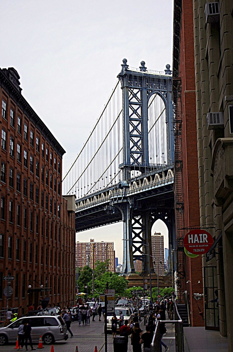 Vue du pont de brooklyn depuis Dumbo